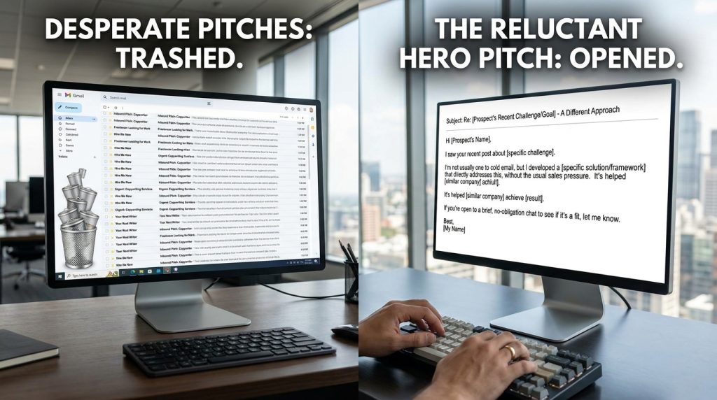 The Reluctant Hero Pitch: Engineering Scarcity in Cold Copywriting Outreach